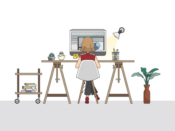 Home Office Workspace Illustration — Stock Photo, Image