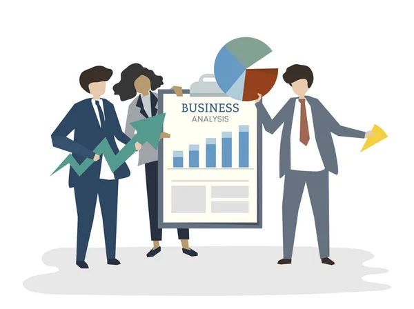 Illustrazione Del Concetto Business Plan Avatar Delle Persone — Foto Stock
