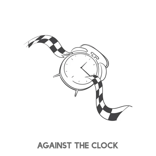 Gegen Die Uhr Idiom Illustration — Stockfoto