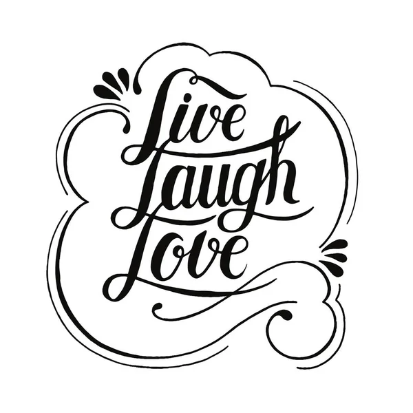 Expresión Palabra Manuscrita Ilustración Cita Motivacional Live Laugh Love —  Fotos de Stock