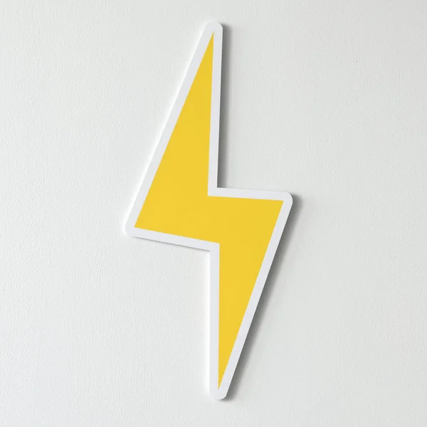 Żółta Ikona Błyskawicy Elektryczne — Zdjęcie stockowe