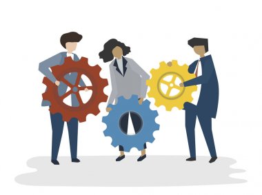 İnsanlar avatar iş ekip çalışması kavramı çizimi