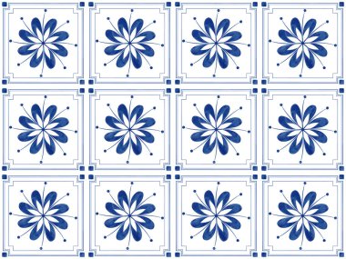 Döşeme desenli karoların tasviri