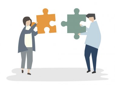 İllüstrasyon insanlar avatar ekip çalışması kavramı