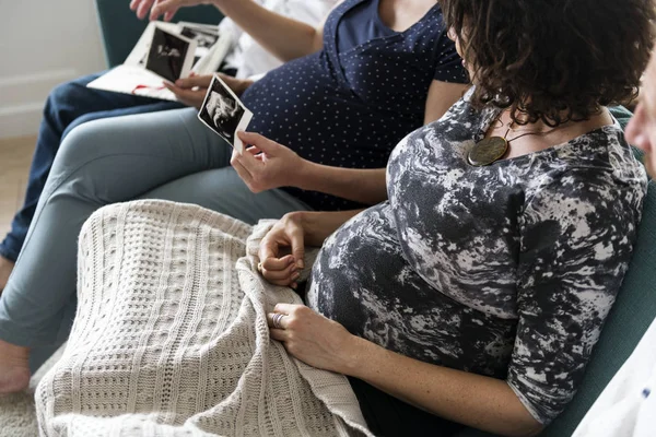 Gravida Stöd Grupp Meetup Ett Hus — Stockfoto