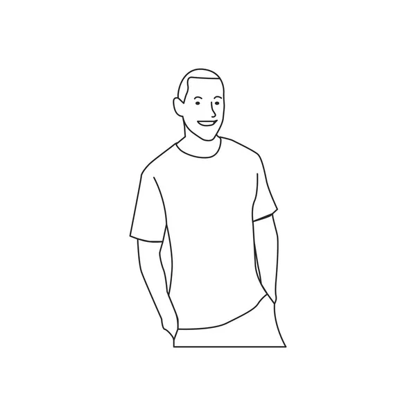 Geïllustreerde Volwassen Man Met Vrijetijdskleding — Stockfoto