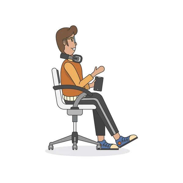 一个坐在椅子上的男人的插图 — 图库照片