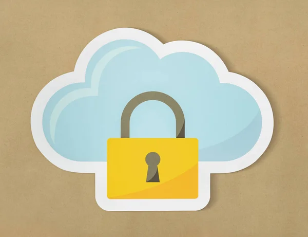 Cloud Security Ikon Teknik Symbol — Stockfoto