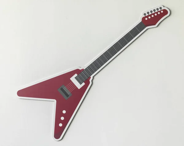赤いエレキギターのアイコン — ストック写真