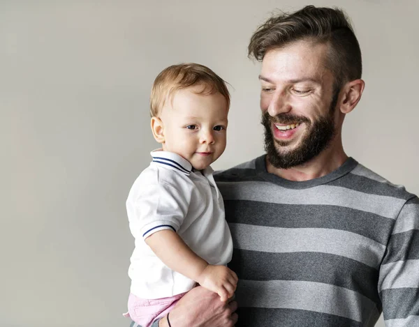 Father Son Isolated White Background — Stock Photo, Image