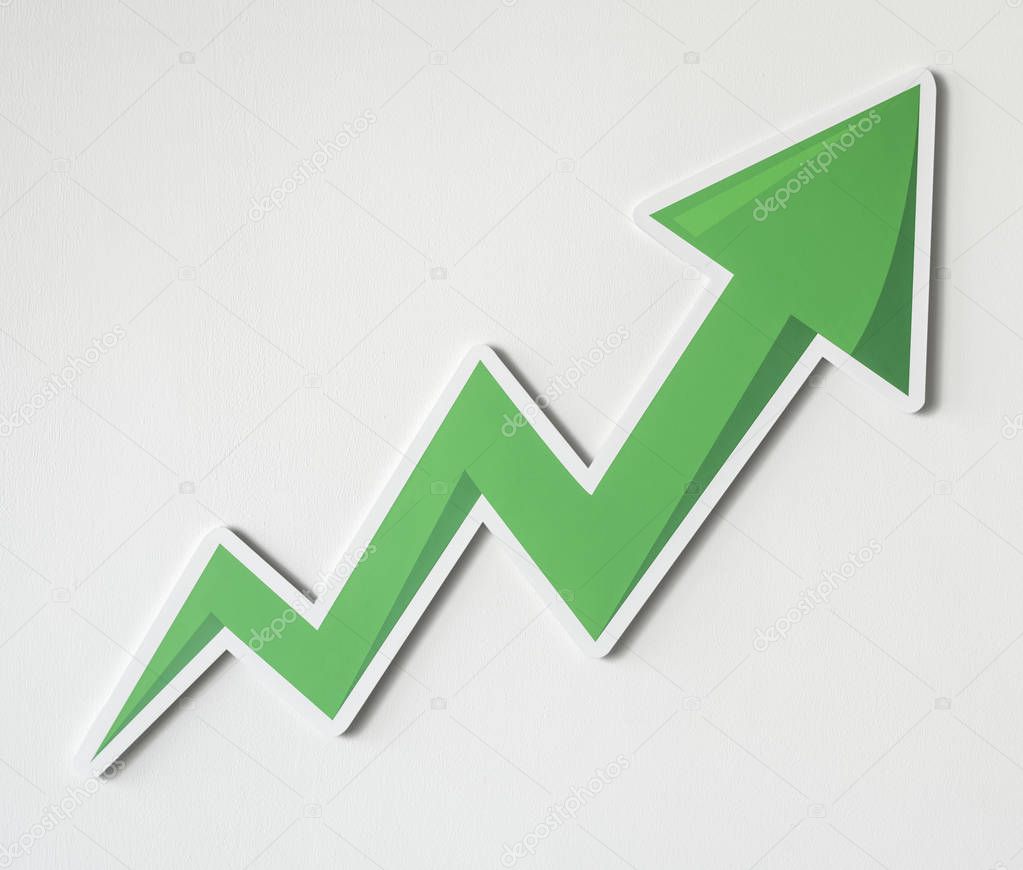 Growth up arrow icon isolated