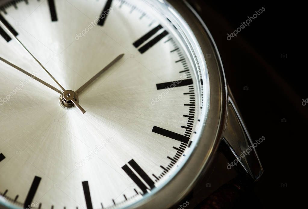 Closeup macro shot of a watch