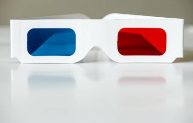 3d gözlük film ve eğlence kavramının closeup