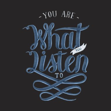 Olduğun ne dinlemek handdrawn illüstrasyon