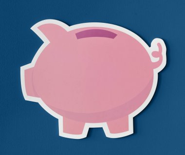 Pembe piggy banka tasarruf simgesi