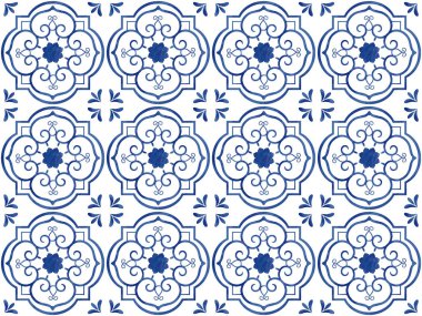 Döşeme desenli karoların tasviri