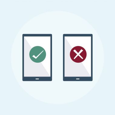 cep çizimi simgeler ret ile telefonları ve sertifikalı