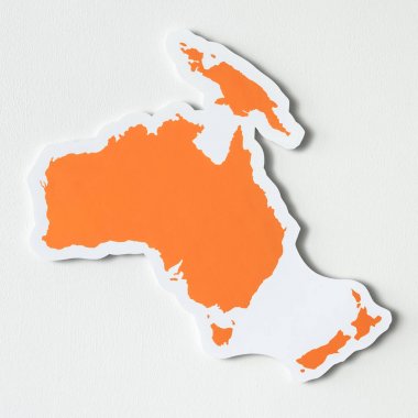 Free blank map of Australia and Oceania clipart