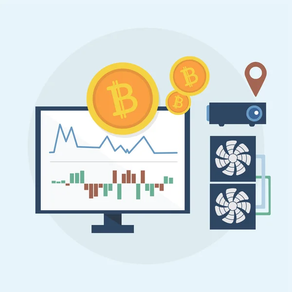 Illustration Bitcoin Koncept — Stockfoto