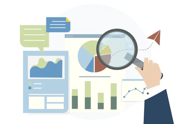 Illustration Der Analyse Von Business Graphen — Stockfoto