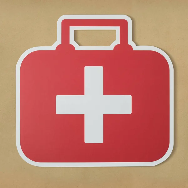 First Aid Bag Paper Craft Icon — Stock Photo, Image