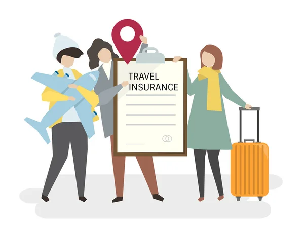 Illustration People Travel Insurance — Stock Photo, Image