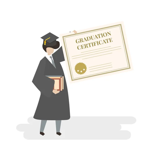 Ilustração Certificado Graduação — Fotografia de Stock