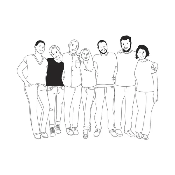 Εικονογράφηση Των Διαφορετικών Ανθρώπων Αγκαλιά Γύρω Από Άλλο — Φωτογραφία Αρχείου