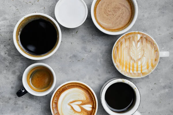 Luftaufnahme Verschiedener Kaffees — Stockfoto