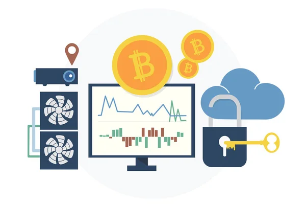 Illustration Bitcoin Koncept — Stockfoto