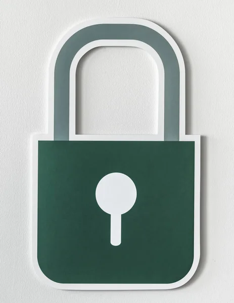 隐私安全锁图标符号 — 图库照片