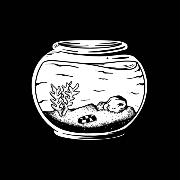 Пустой Аквариум Растениями Иллюстраций Рыбам — стоковое фото