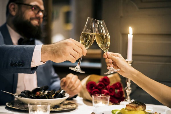 Couple celebrate valentine's day together