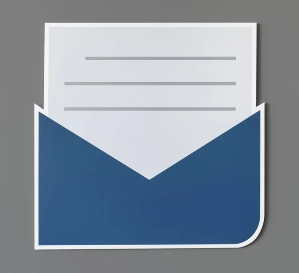 Otevřený Dopis Email Výstražná Ikona — Stock fotografie