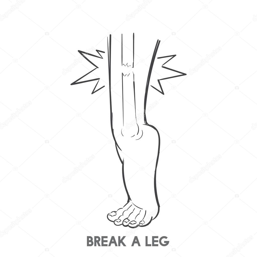 Break a leg illustration