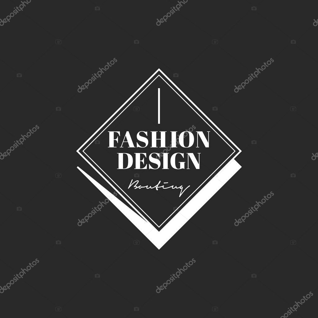 Illustration of boutique shop logo stamp banner