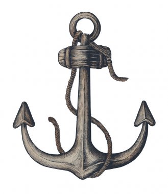 Elle çizilmiş metal çivi çapa