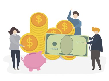 Paralı insanlar gösteren resim