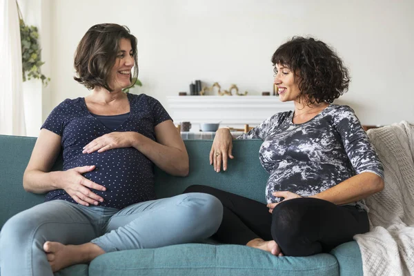 Reunión Del Grupo Apoyo Embarazada Una Casa — Foto de Stock