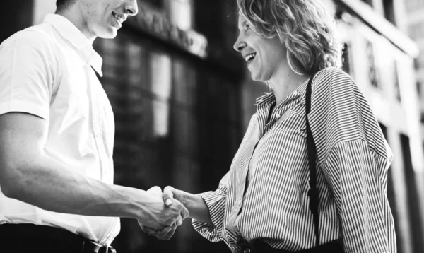 People Greeting Shaking Hands — Stock Photo, Image