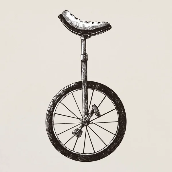 Ilustração Estilo Vintage Velho Unicycle — Fotografia de Stock