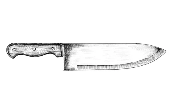 Cuchillo Cocina Dibujado Mano — Foto de Stock