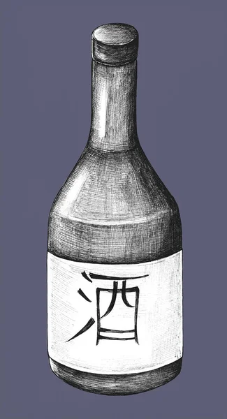 Hand Drawn Osake Japanese Rice Wine — Stock Photo, Image