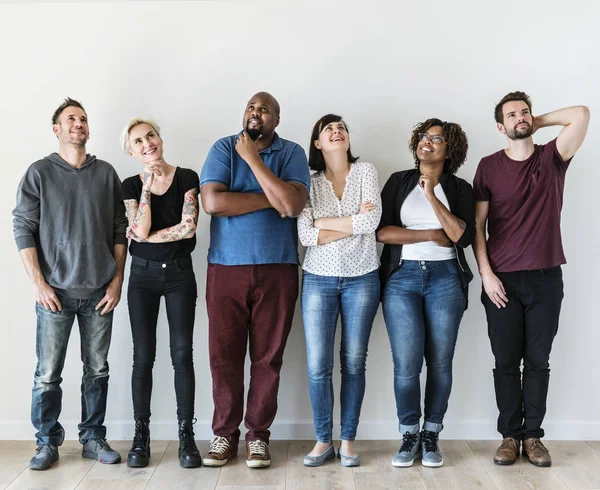 Glücklich Diverse Freunde Zusammen Studio — Stockfoto