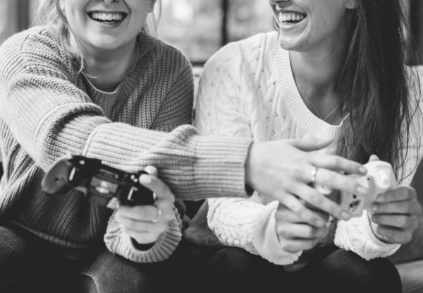 Ženy Hrají Videohry Společně — Stock fotografie