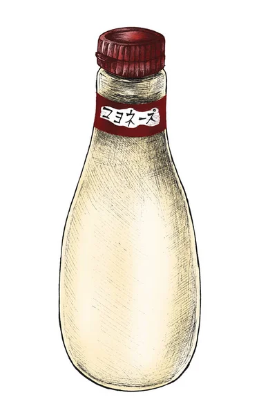 Vinaigrette Japonaise Mayonnaise Dessinée Main — Photo