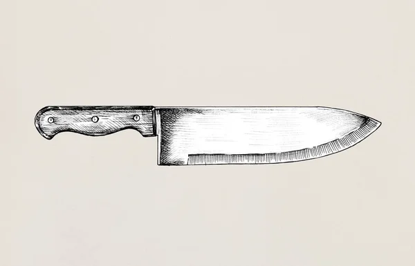 Ręcznie Rysowane Gotowania Nóż — Zdjęcie stockowe