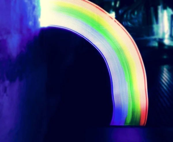 Arcobaleno Luci Lunga Esposizione Tecnica — Foto Stock