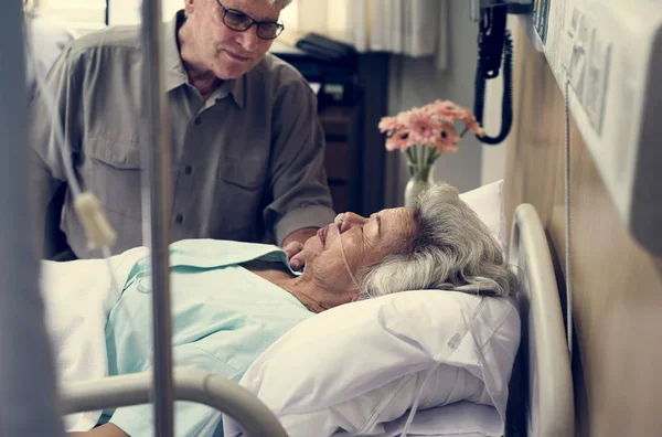 Paciente Idoso Hospital — Fotografia de Stock