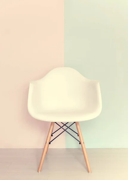 White Chair Pastel Background — Stock Photo, Image